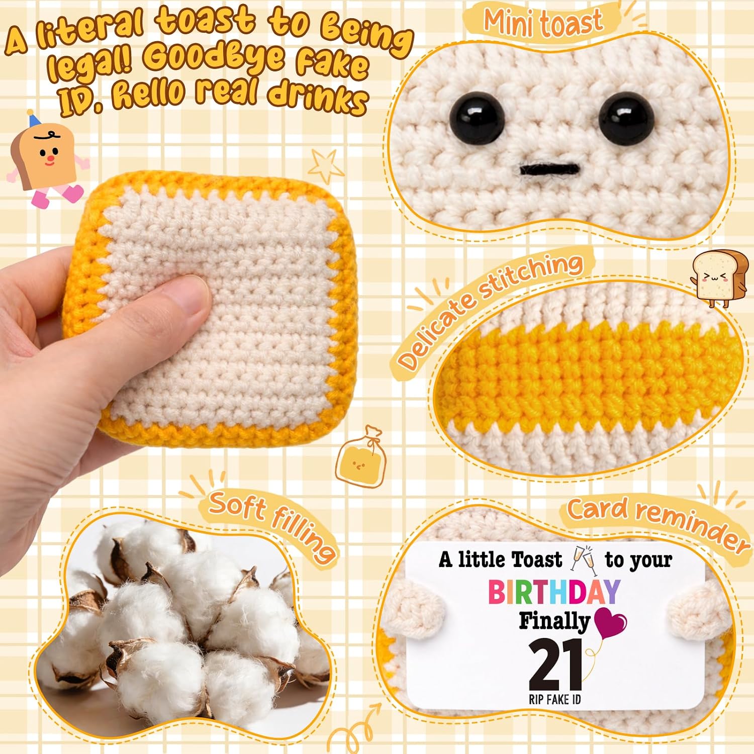 Detalle de Ovrrcame Finally 21" Crochet Toast Keepsake 21
