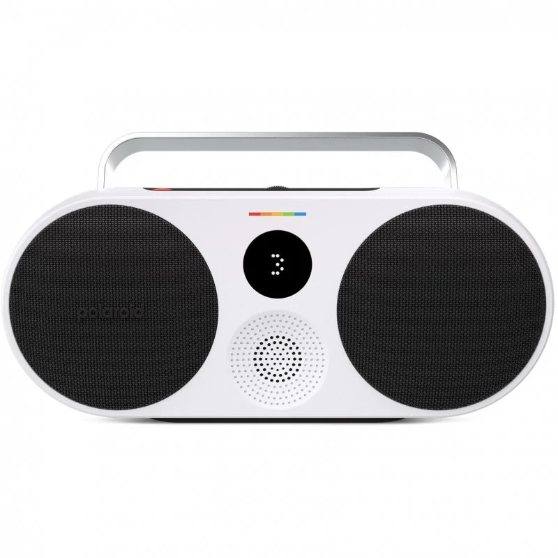 Detalle de Polaroid P3 Music Player: Altavoz Portátil Bluetooth Negro, con dial analógico y diseño boombox