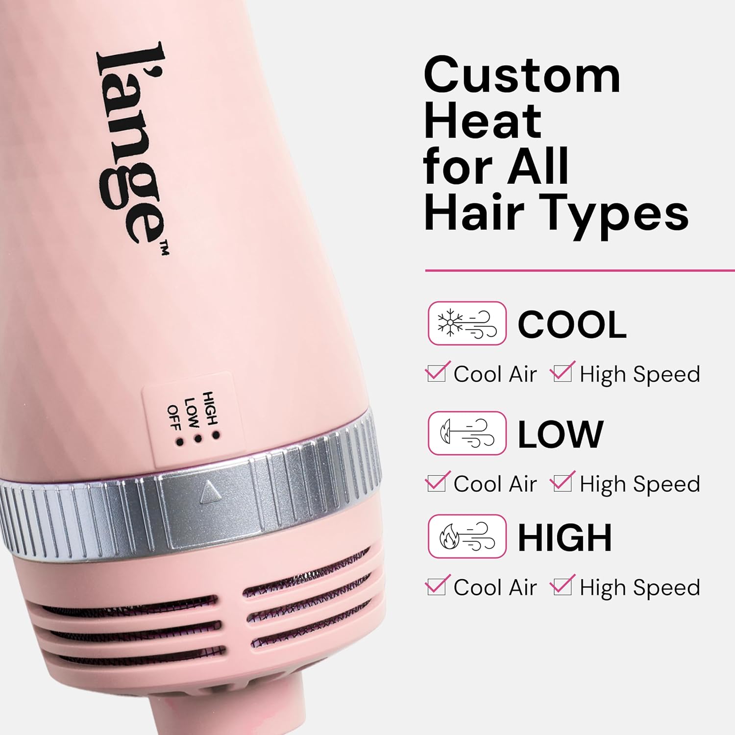 Thumbnail 2 de L’ANGE HAIR VolumeBoost 60mm 2-in-1 Ceramic Volumizing Brush Dryer (Blush) — fast drying blowout styling