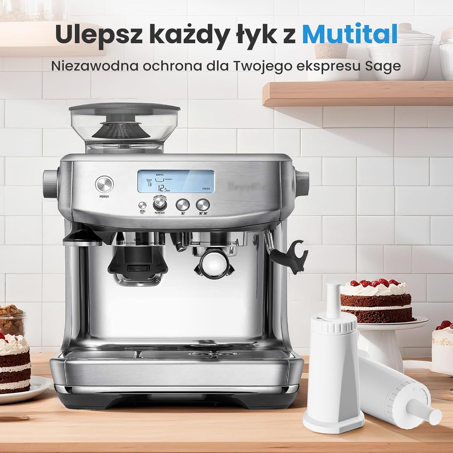 Detalle de Mutital M800 – filtr wody do ekspresu Sage, węgiel kokosowy, zestaw 6 sztuk
