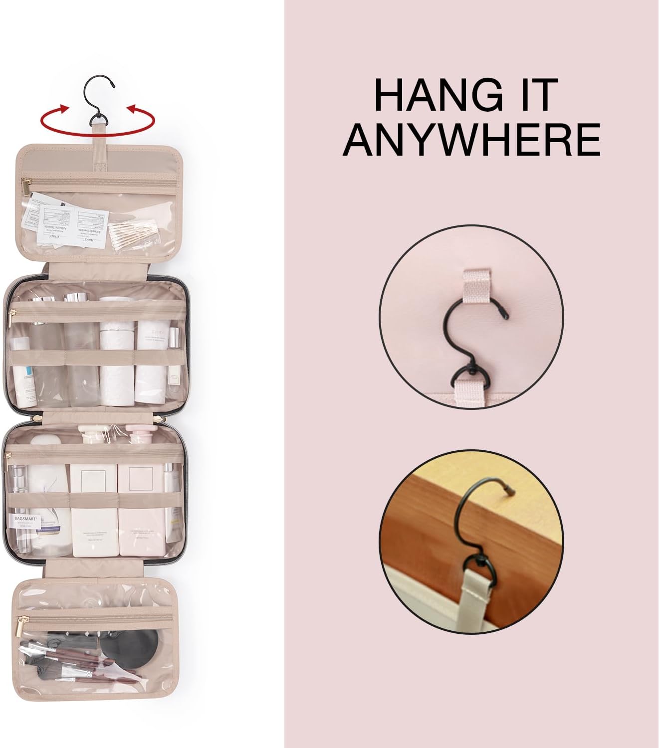 Thumbnail 2 de BAGSMART Kulturtasche Damen – Aufhänge-Kulturbeutel 1 Liter