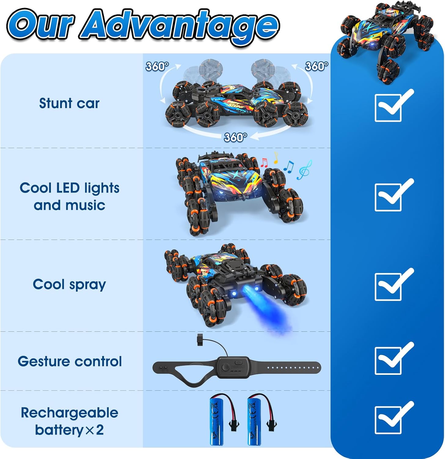 Thumbnail 5 de 8WD Hand Gesture RC Stunt Car