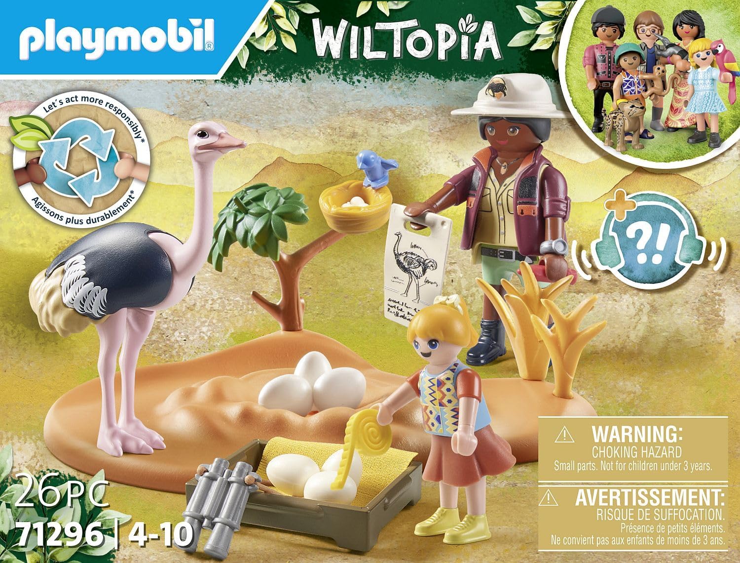 Thumbnail 3 de PLAYMOBIL Wiltopia 71296 Nido di Struzzo e custodi – Set di 26 pezzi
