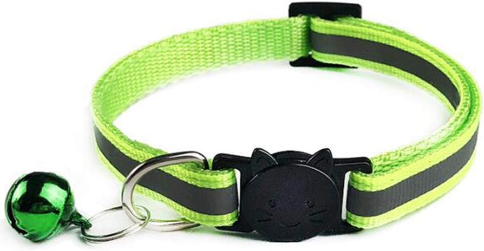 Detalle 2 de Tafeiya 12x Reflective Adjustable Cat Collars with Bell 🐱