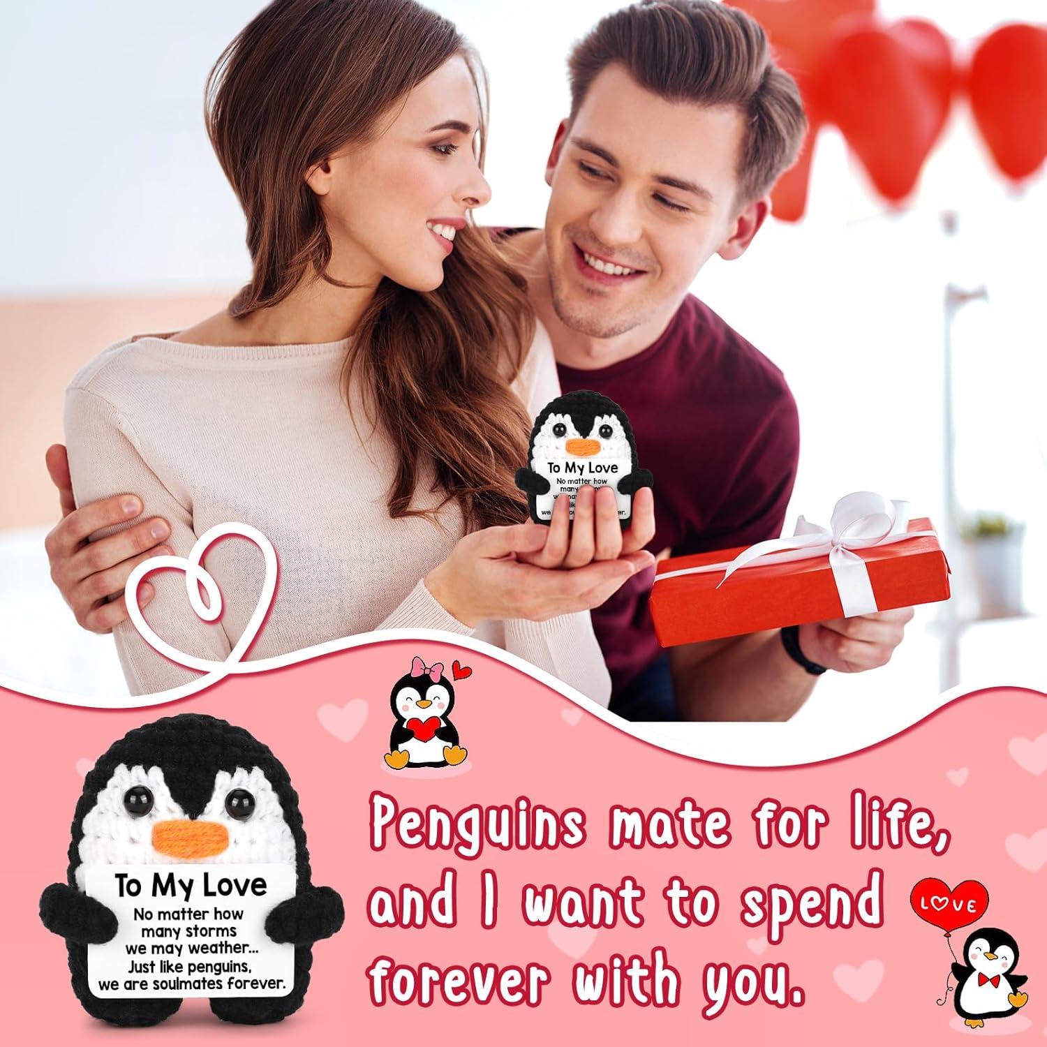 Thumbnail 5 de Handmade Crochet Penguin 2.9 in