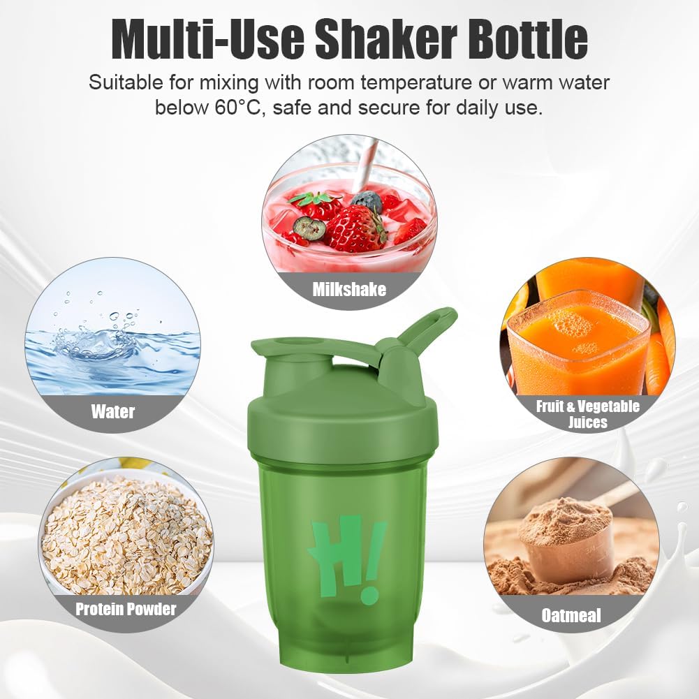 Detalle 1 de AOOWU 5672184 Protein Shaker 2-Pack, 450 ml with Measuring Scale