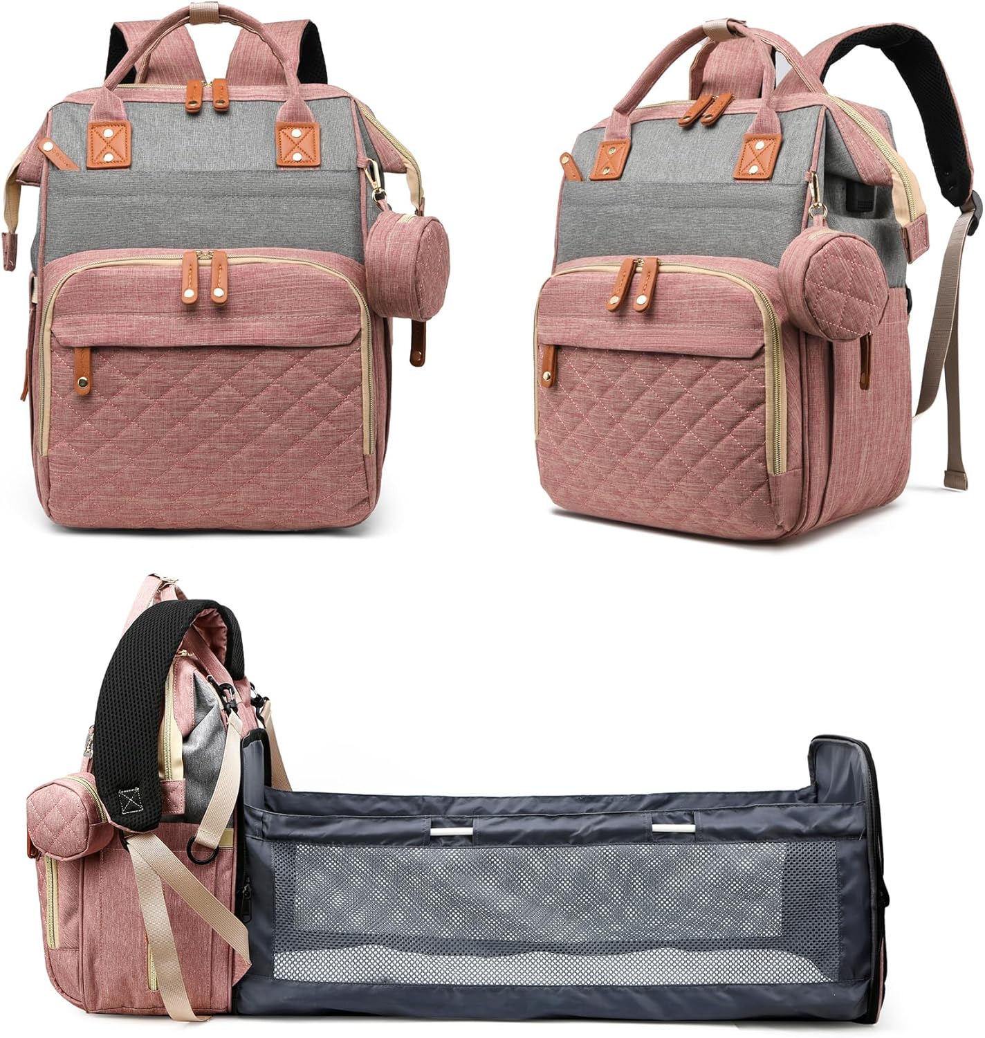 Fexkean Wickeltasche Rucksack – Große Kapazität, wandelbar als Wickelrucksack
