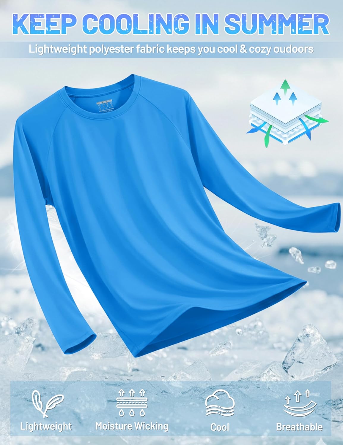 Thumbnail 4 de TACVASEN Men's UV Protection UPF 50+ Long Sleeve Shirt for Outdoor Activities