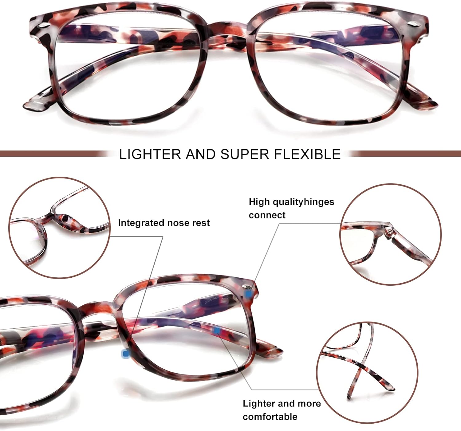 Thumbnail 2 de ZONLON 5 Pack Reading Glasses for Women – Anti Blue Light Blocking with Spring Hinges