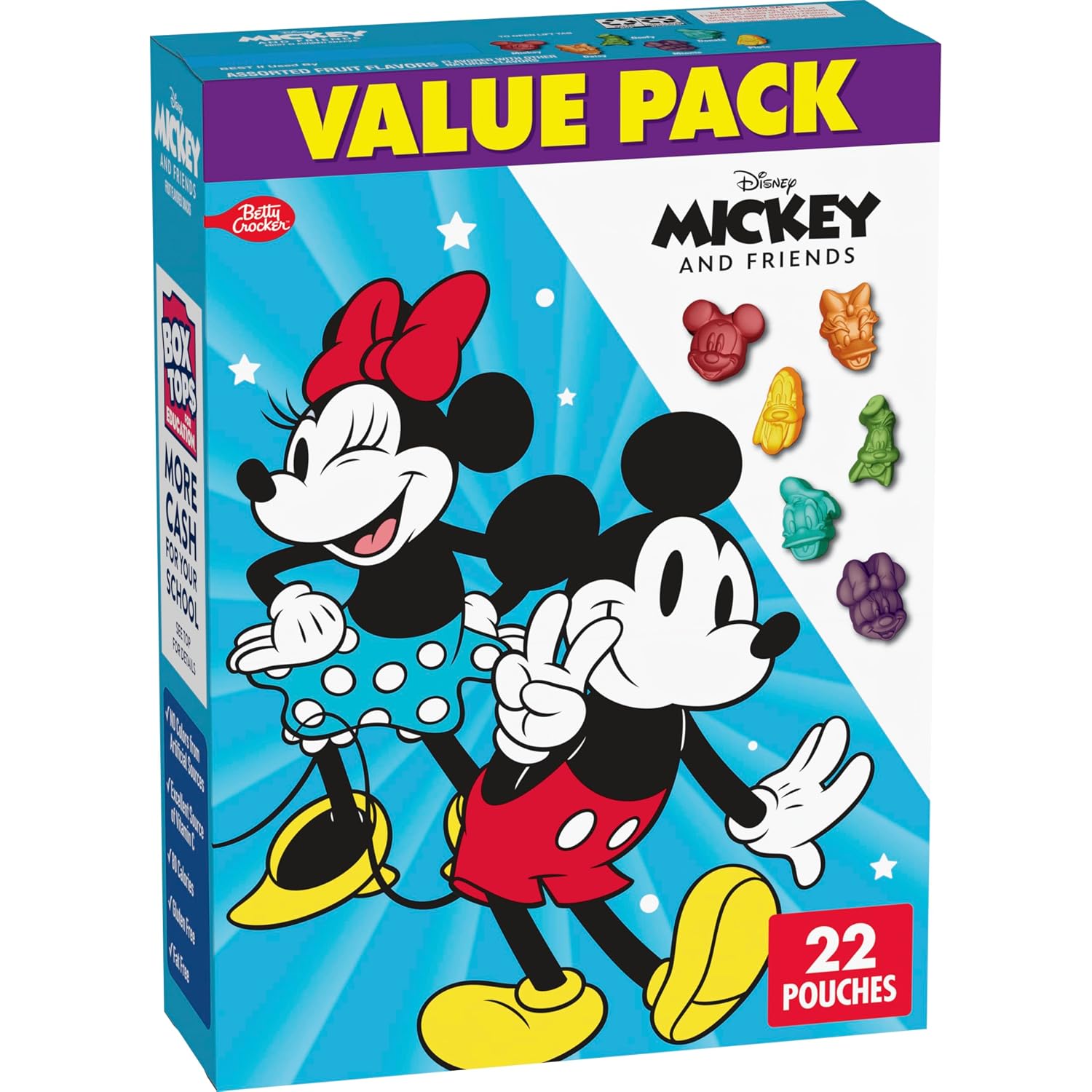 Detalle de Disney Mickey & Friends Fruit Snacks, 22 Pouches, Gluten-Free, Vitamin C