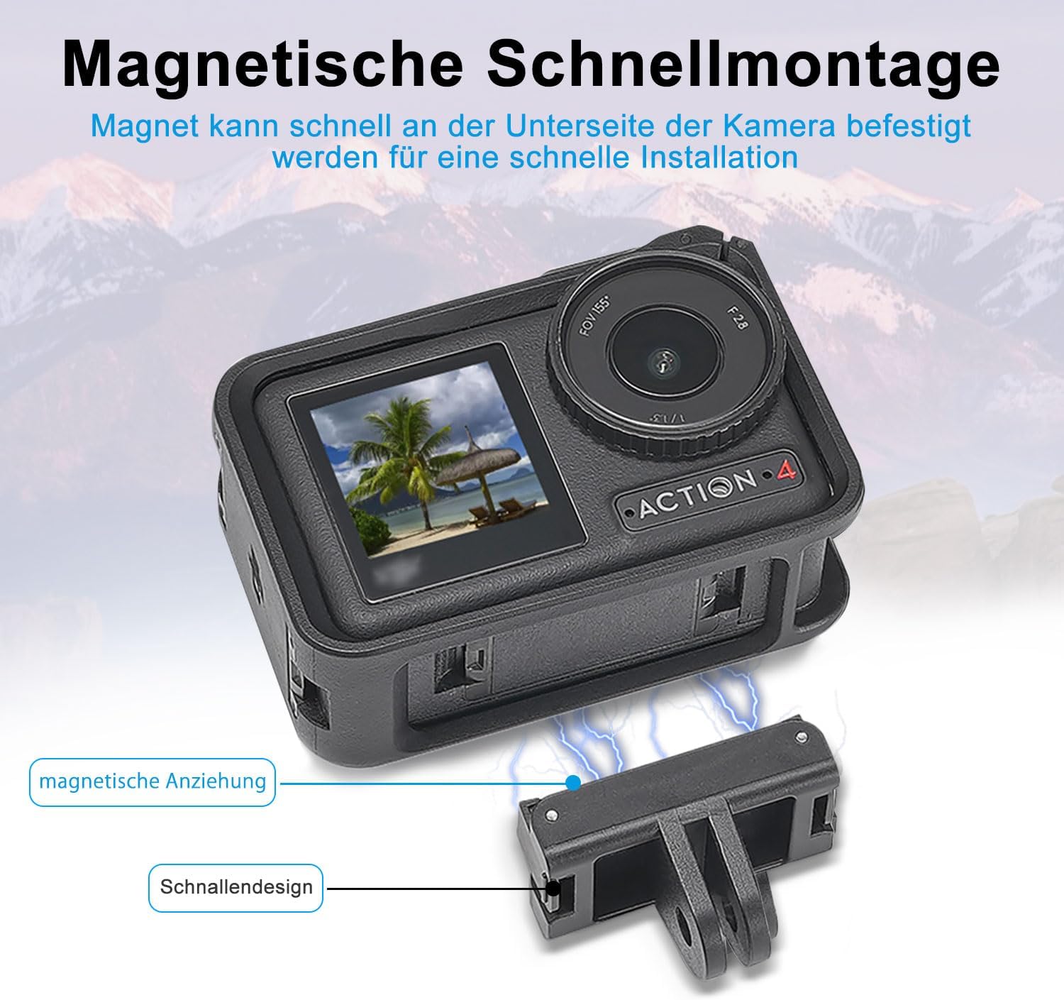 Thumbnail 4 de FiTSTILL Magnetischer Schnellwechseladapter Basis 2er-Pack – kompatibel mit DJI Osmo Action 5 Pro/4/3 und Osmo 360