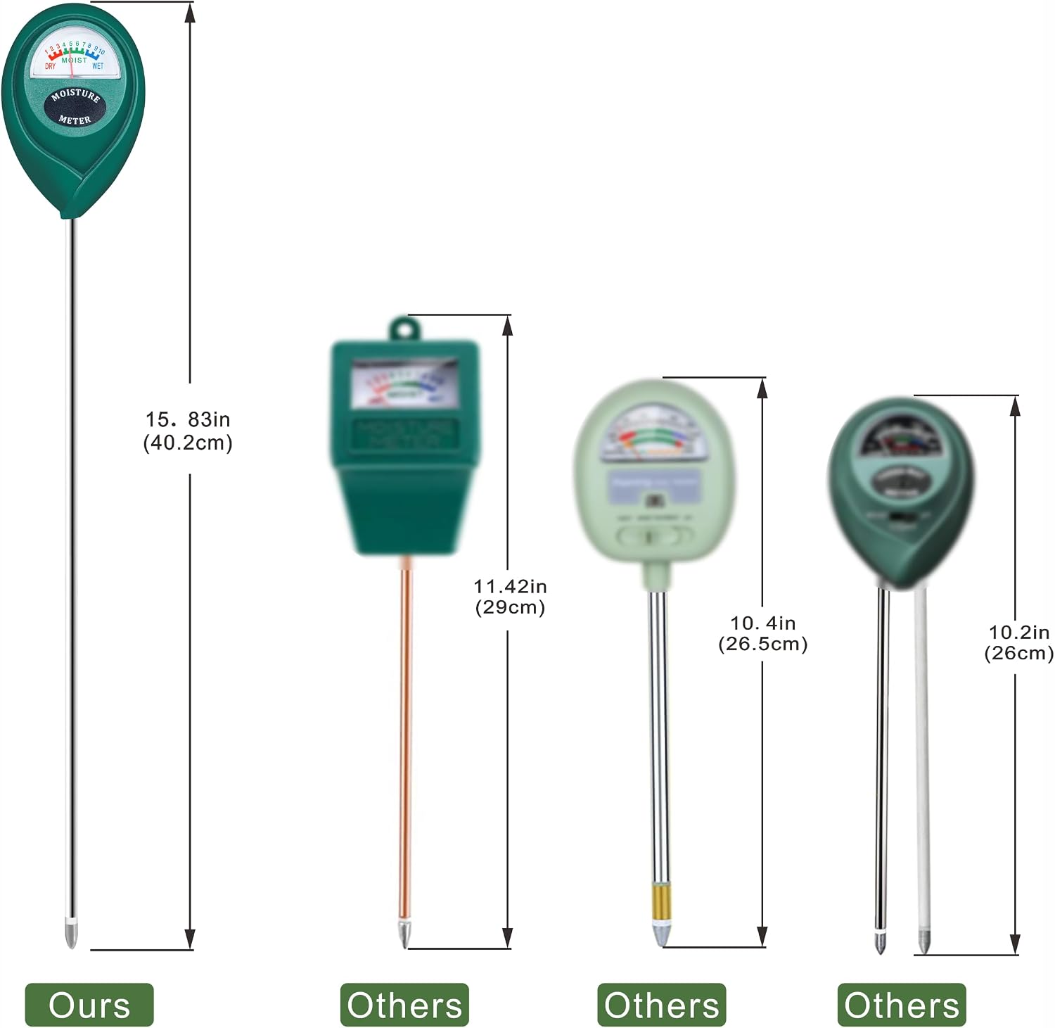 Thumbnail 6 de XLUX T9178 Long-Probe Soil Moisture Meter, Battery-Free with Large Dial