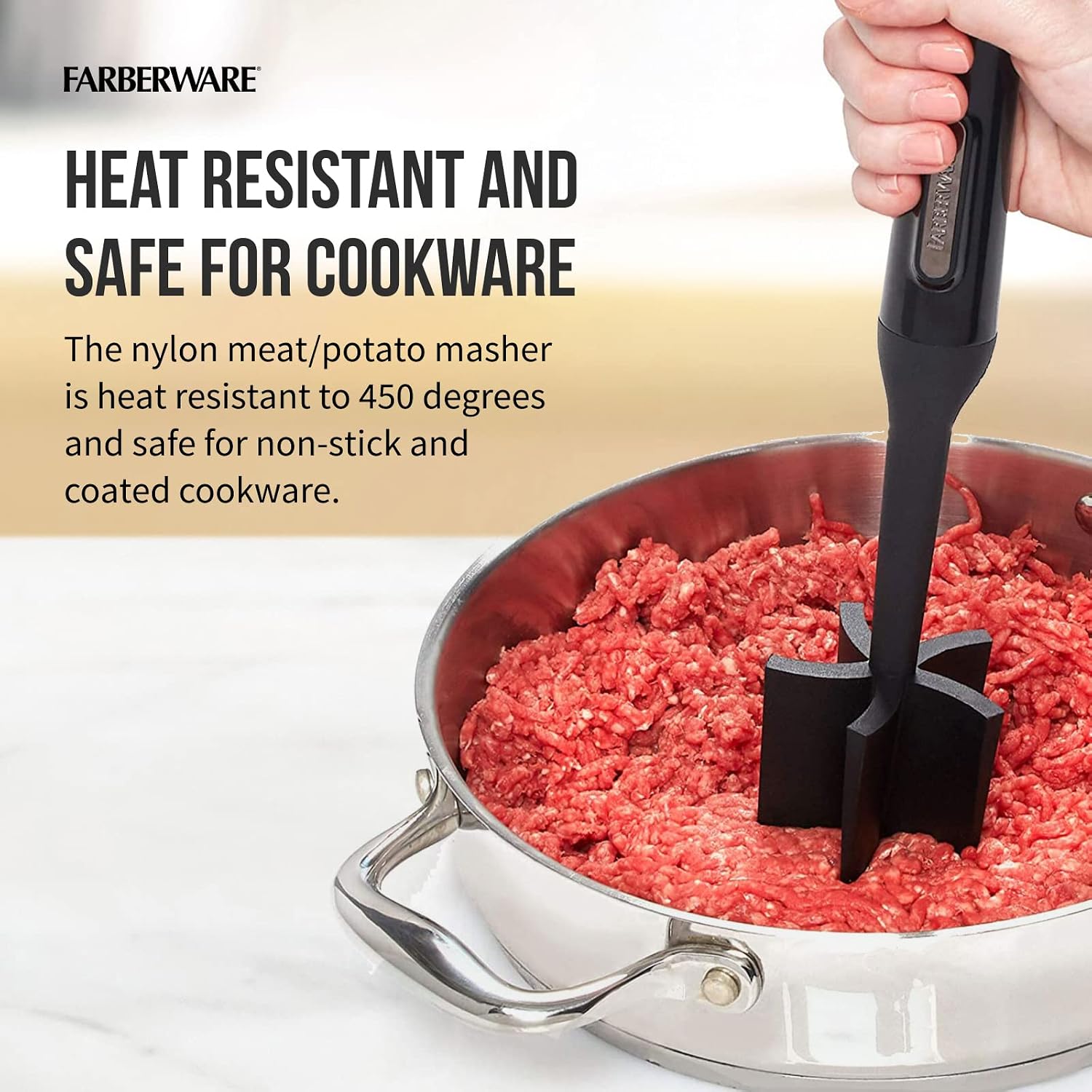 Thumbnail 4 de FARBERWARE 10-Inch Nylon Meat Masher