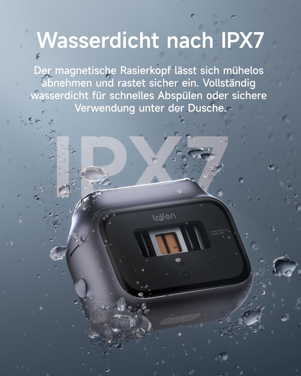 Detalle 2 de Laifen P3 Pro Rasierer Herren – Elektrorasierer mit 12.000 Schnitten/min und IPX7