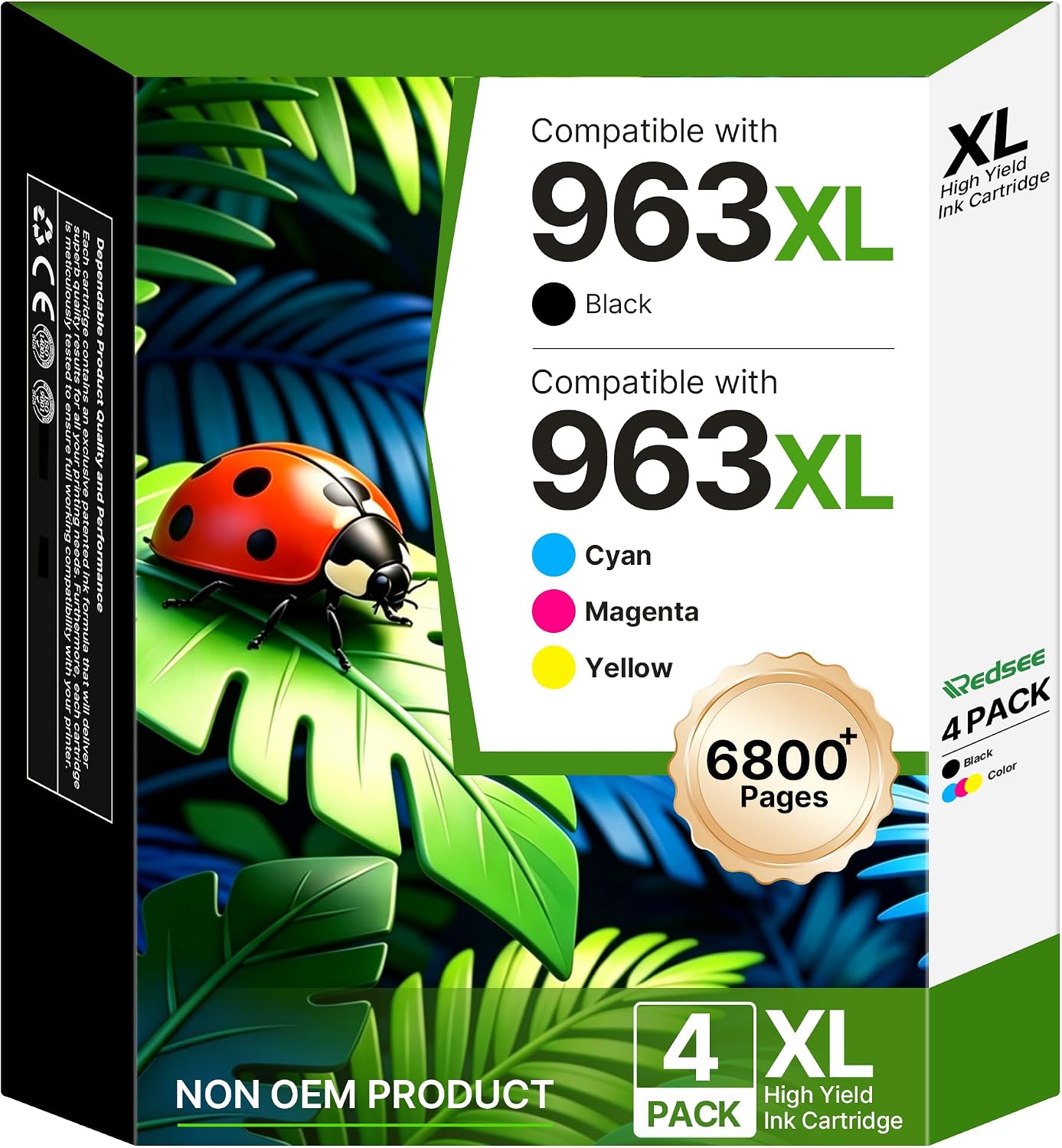 Redsee 963XL Ink Cartridges Multipack for HP OfficeJet Pro (4-Pack)