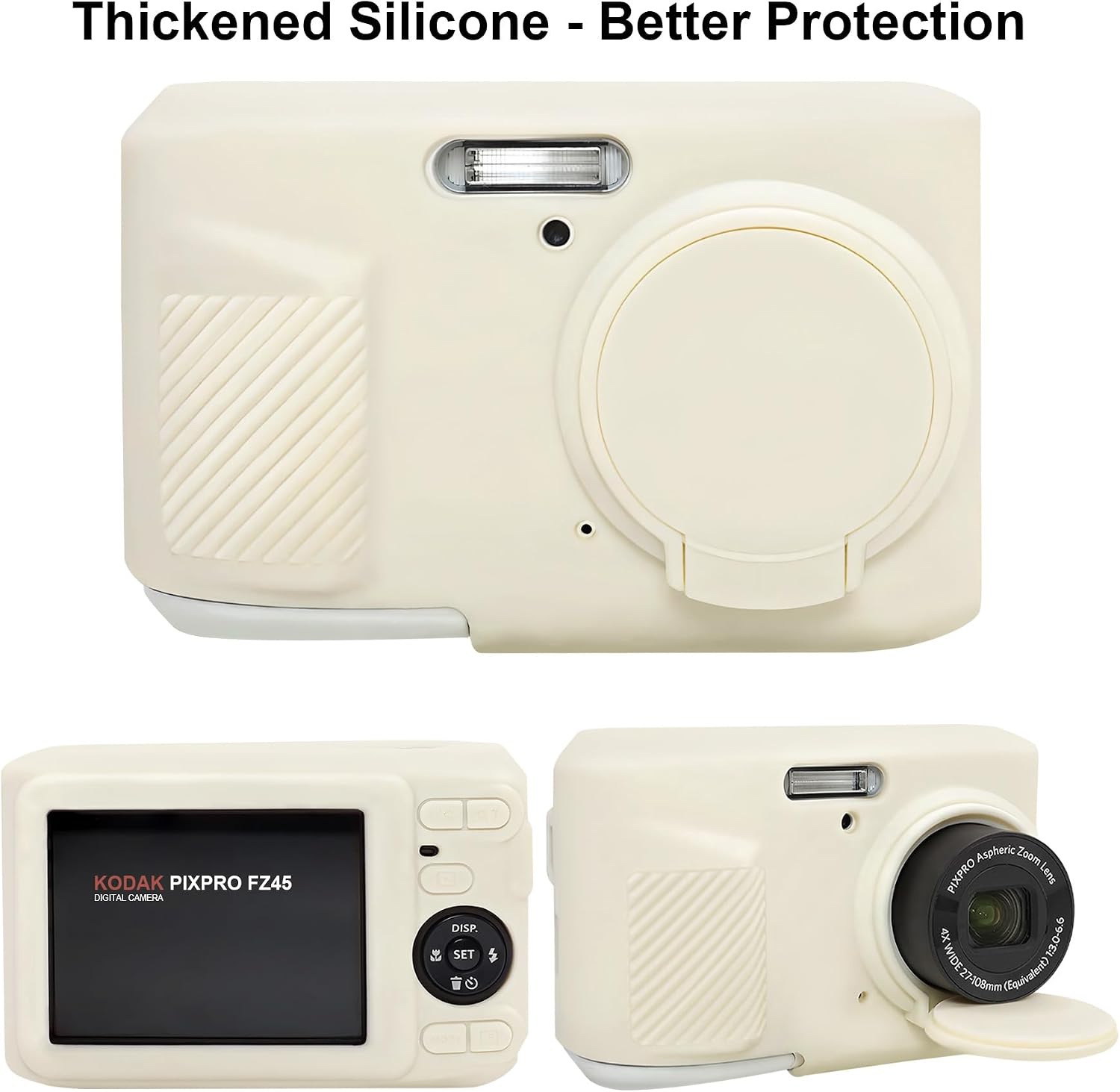 Thumbnail 2 de Elonbo Soft Silicone Case for Kodak PIXPRO FZ45 – White
