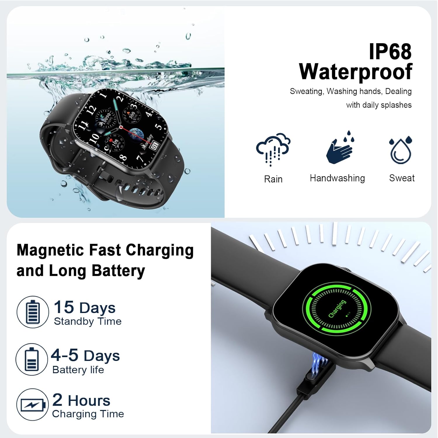 Detalle 2 de Smart Watch for Men & Women: 2.01" AMOLED Curved Screen, 110+ Sports Modes, Bluetooth Calling