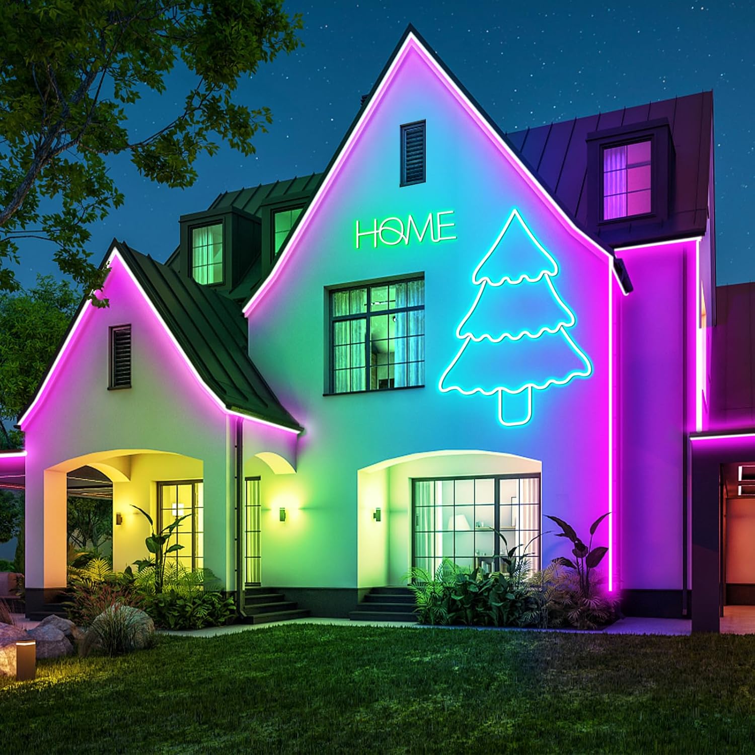 Thumbnail 4 de 6 m Neon LED Strip (flexibel), RGB mit App- & Fernbedienungssteuerung und Musik-Sync