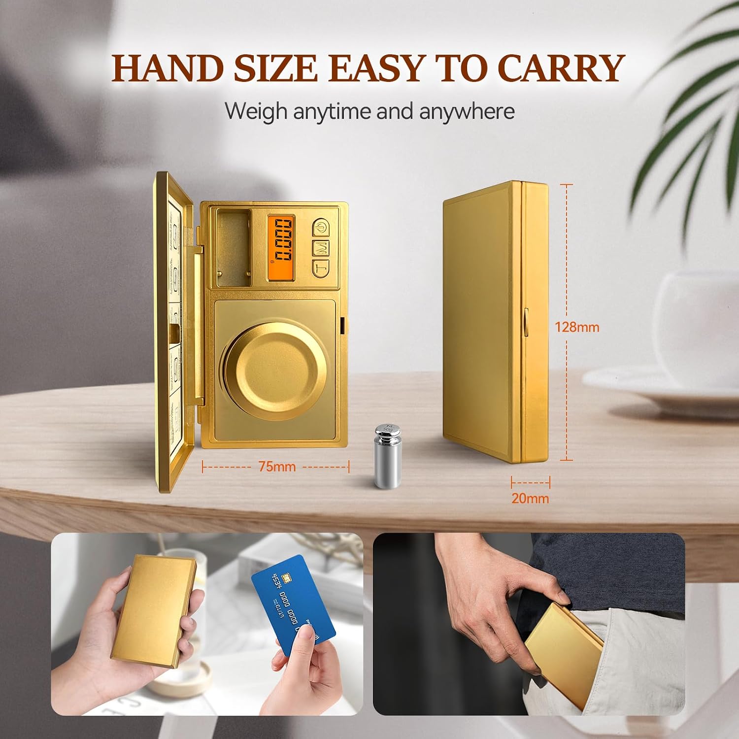 Detalle 2 de Muaket Bilancia di Precisione 50g/0,001g: Portatile, con Pesi e Accessori