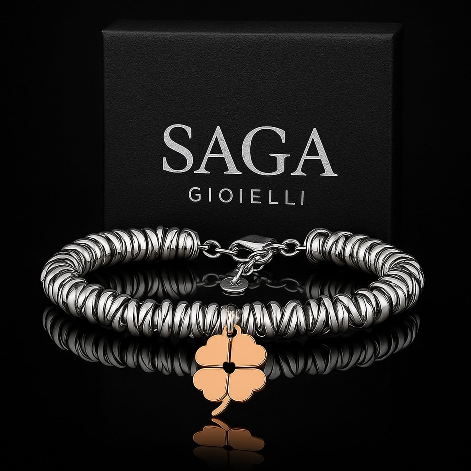 Thumbnail 5 de Bracciale Donna SAGA GIOIELLI con Scritte, Pensieri e Parole – 17,5+3 cm in acciaio inox