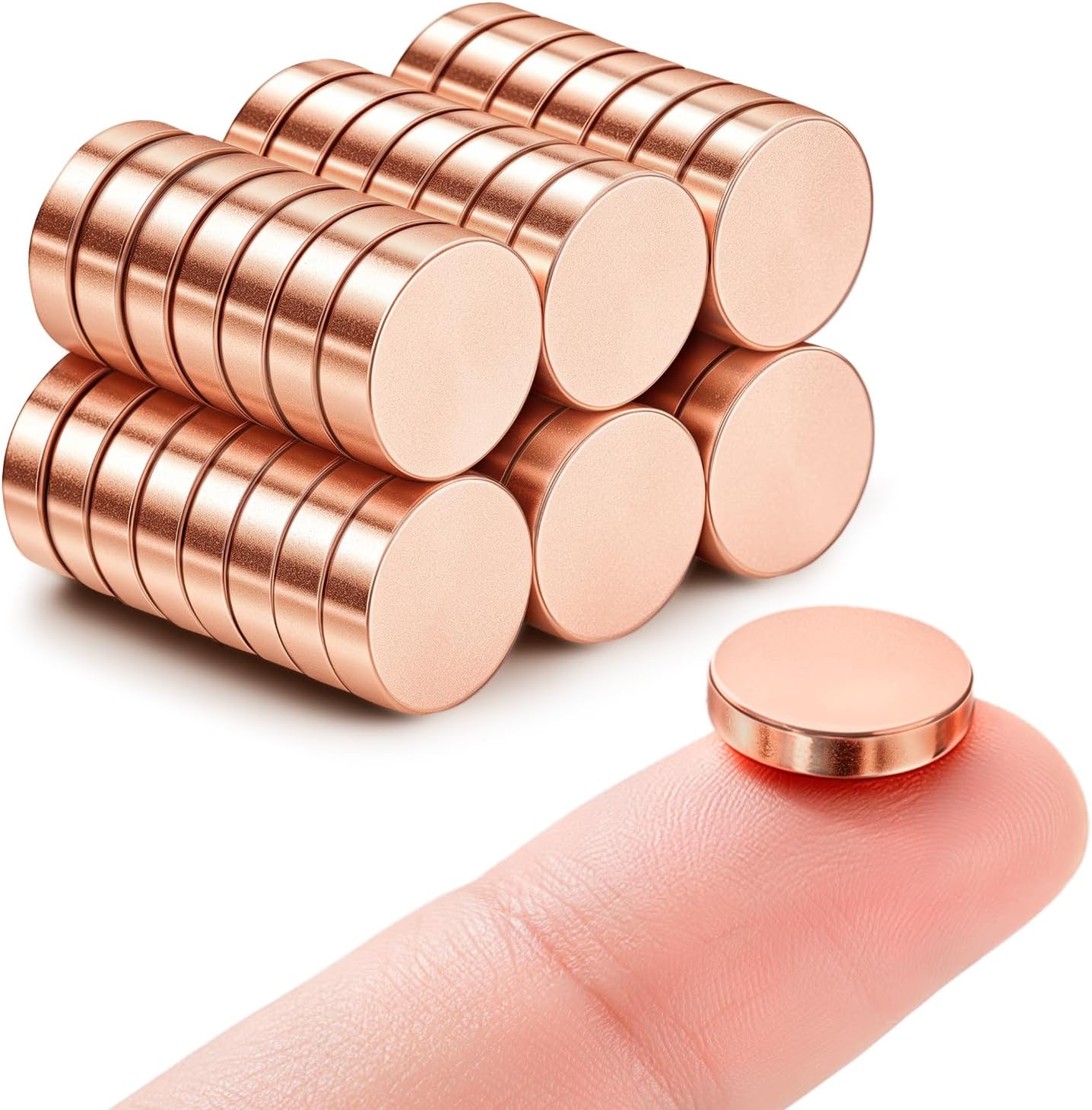 Detalle de SMARTAKE KD105P45 Neodymium Refrigerator Magnets, 45-Piece Rose Gold Set