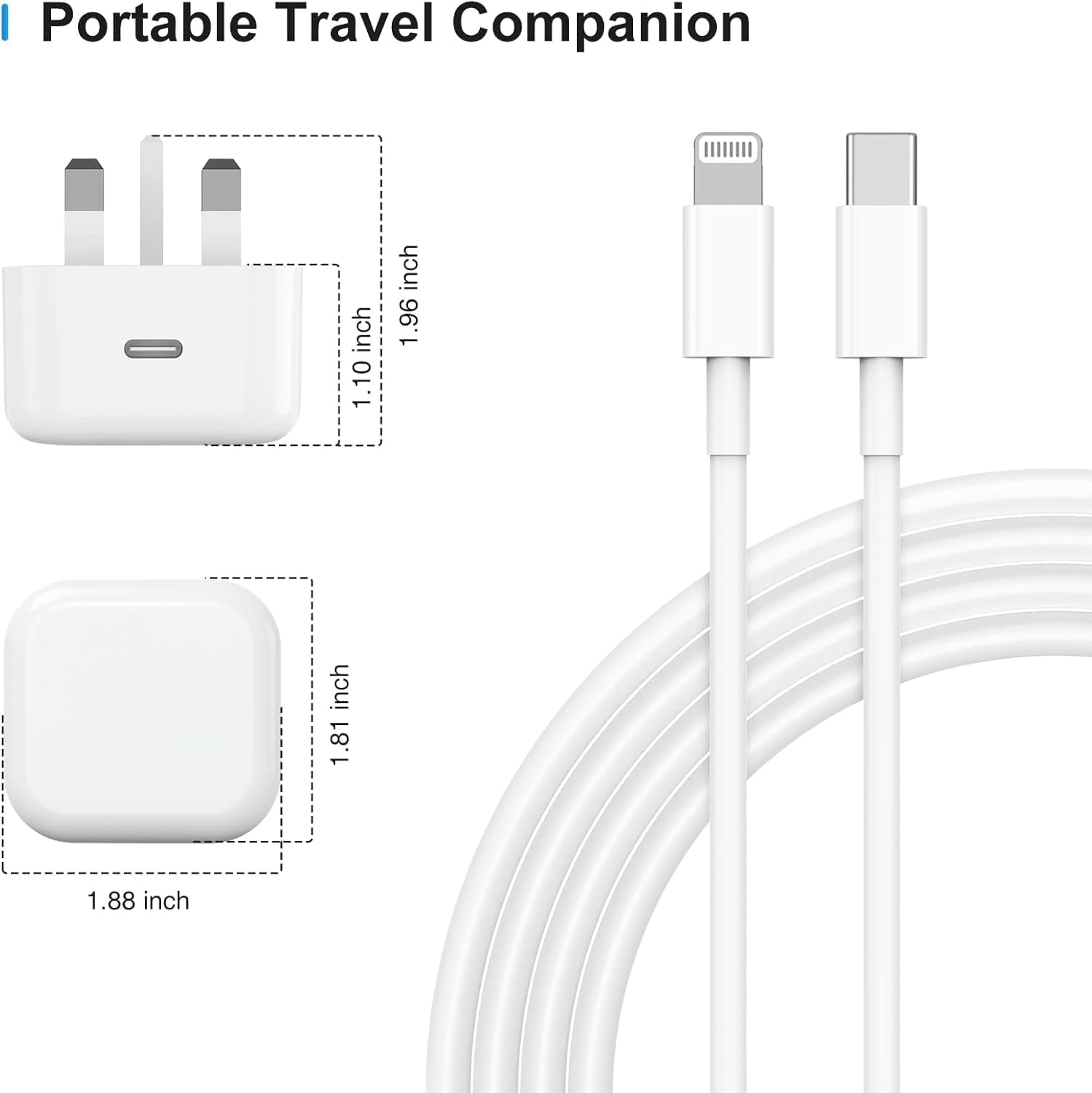 Detalle de Apple iPhone Fast Charger 20W with 2m USB‑C to Lightning cable