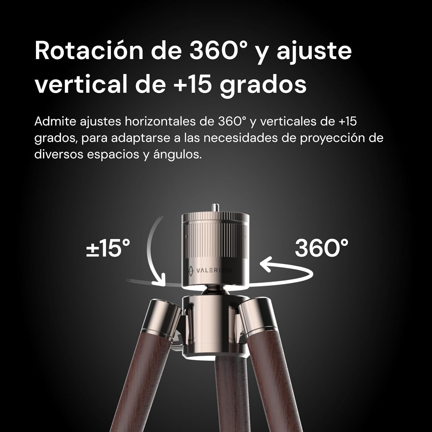 Thumbnail 3 de Valerion Walnut Tripod Stand for VisionMaster and StreamMaster Laser Projectors