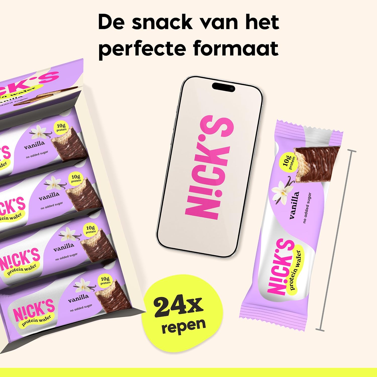 Thumbnail 6 de N!CK'S Proteïnewafelrepen Vanille, 24 x 40 g met 25% eiwit