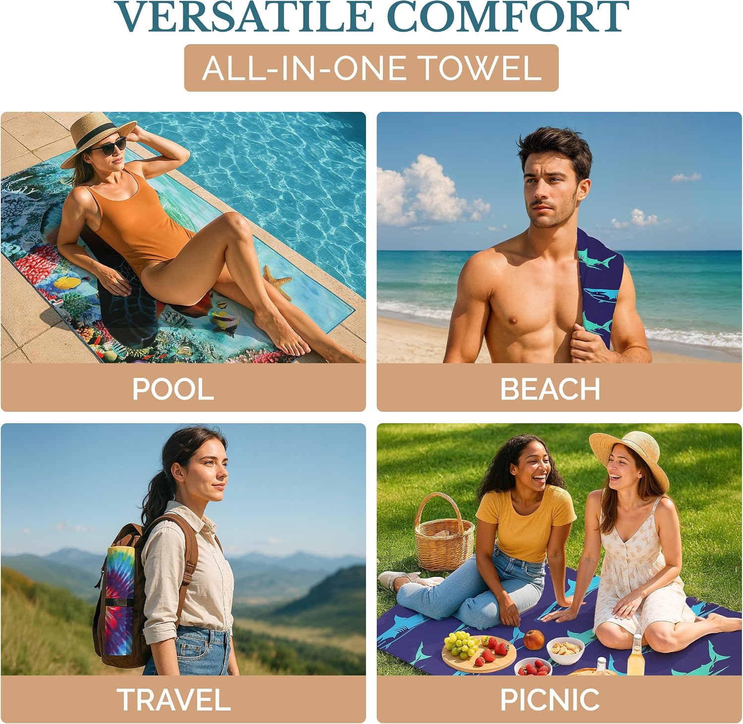 Thumbnail 3 de Casa Platino Lucky Bay 71x32 beach towel pack