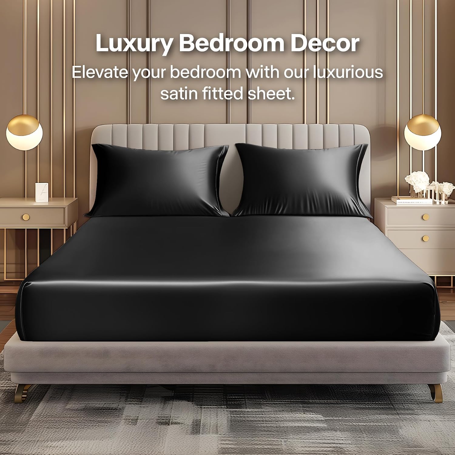 Thumbnail 1 de BEDELITE Satin Fitted Sheet Set, Full Size