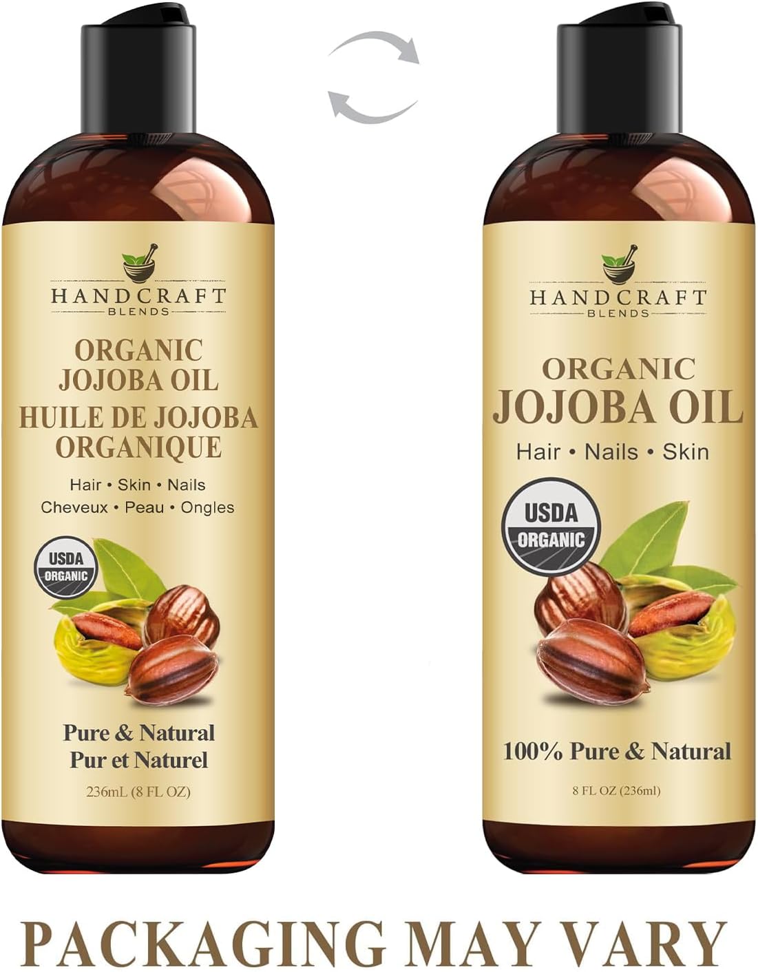 Detalle 2 de Handcraft Blends jjborg8 Organic Jojoba Oil, 236 ml, Cold-Pressed