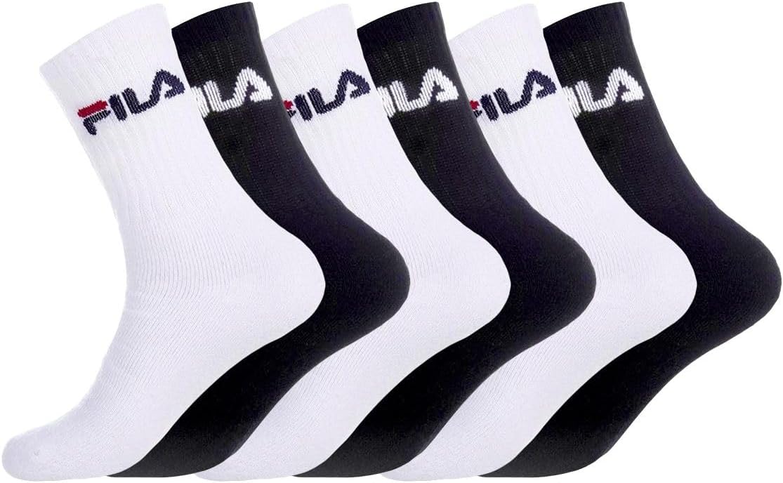Detalle de Chaussette Homme Tennis – Lot de 6, FILA, Taille 43-46 (Gris/Marron/Bordeaux A)