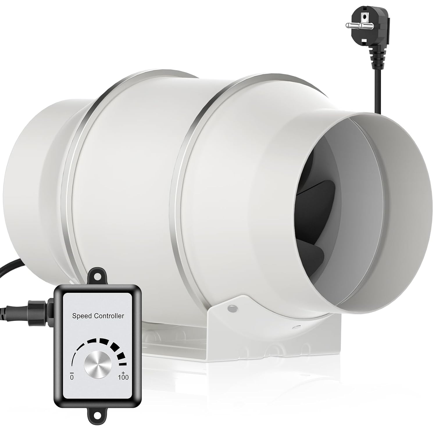 HG Power ventilateur de conduit 150 mm avec contrôleur de vitesse variable et moteur EC (647 m³/h)