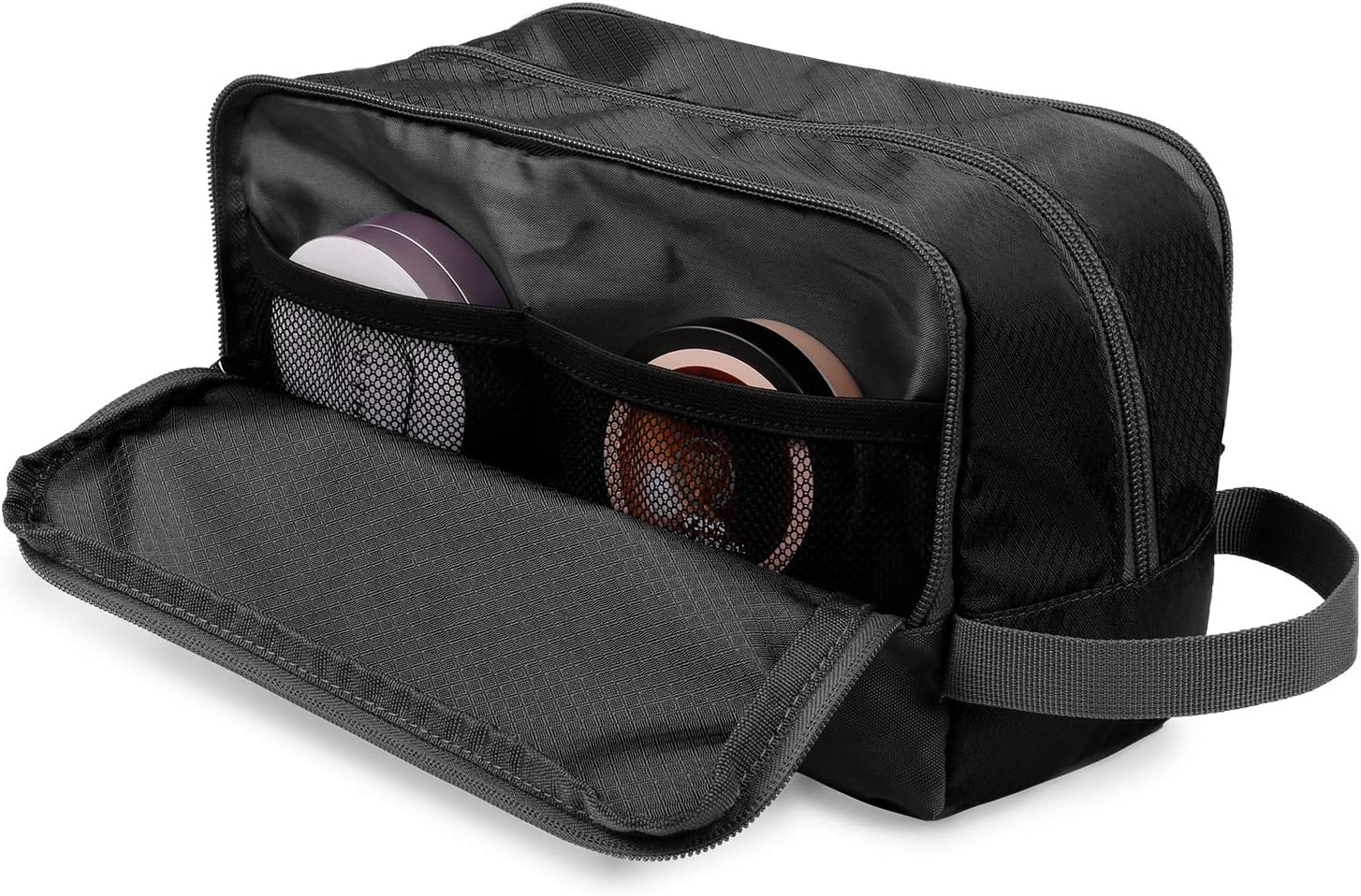 Detalle de WANDF Herren Kulturbeutel auf Reisen – leichter Toilettenorganizer mit wasserabweisendem Nylon