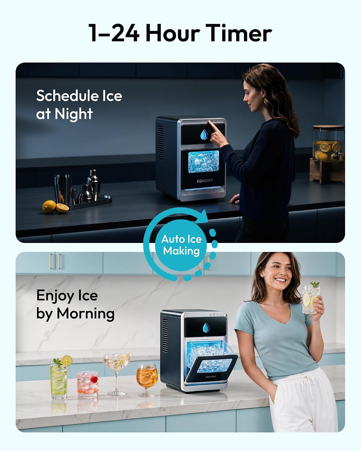 Thumbnail 4 de EUHOMY IM-LunaArc Countertop Crescent Ice Maker, 16 Cubes in 12 Minutes