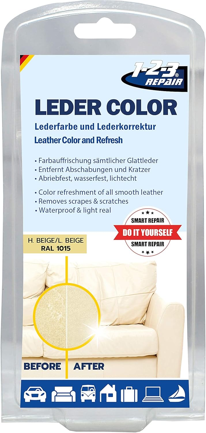 Thumbnail 6 de 1-2-3 REPAIR Lederfarbe hellbeige für Sofas