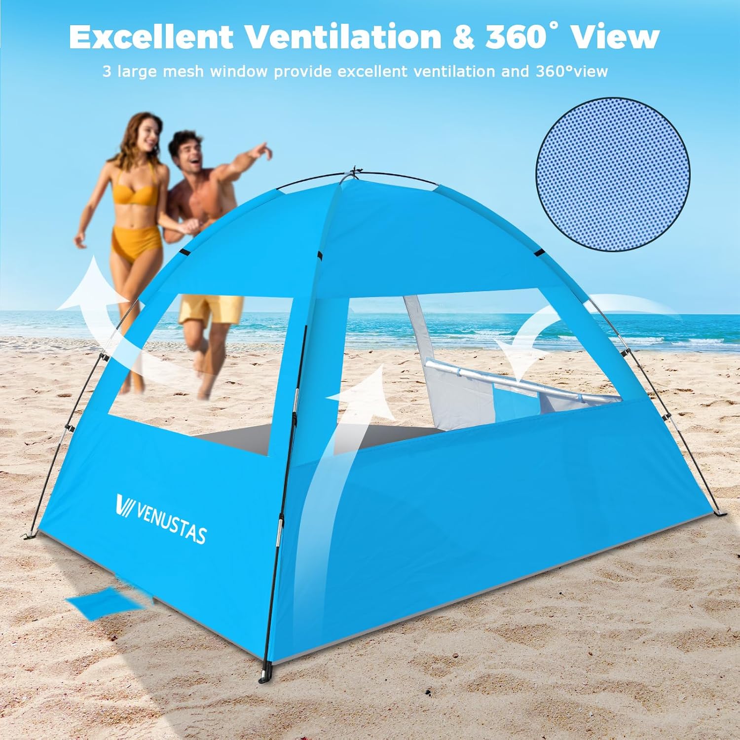 Detalle de Venustas Beach Tent Sun Shelter (3/4/6/8 Person) with UPF 50+ UV Protection