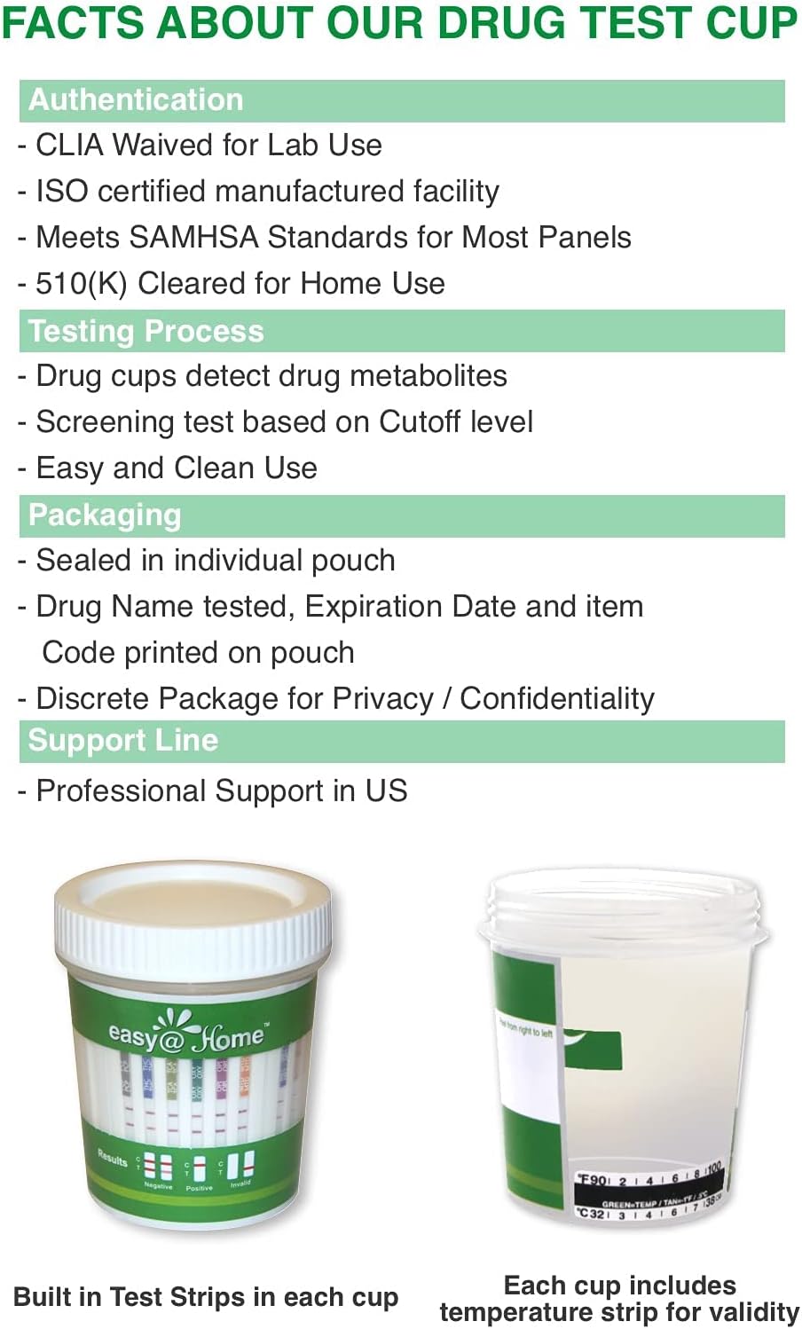 Thumbnail 5 de Easy@Home #ECDOA-6125B 12-Panel Urine Drug Test Cup, 5-Pack