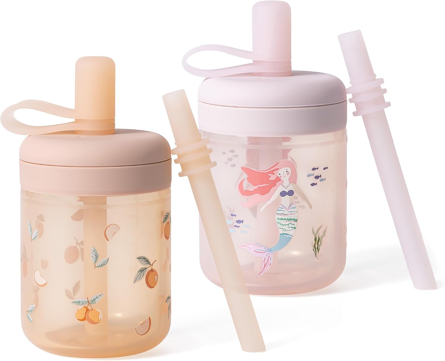 Detalle de Moonkie MK251129 Silicone Baby Straw Cups, 5 oz, Spill-Resistant 2-Pack