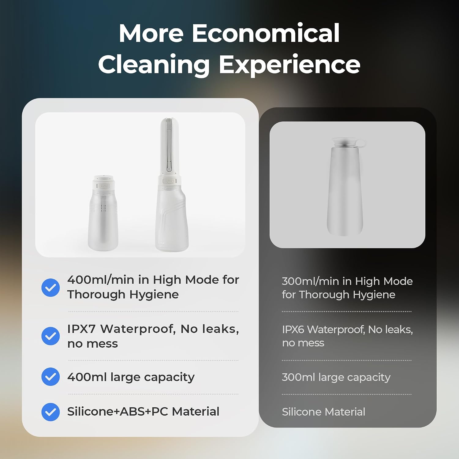 Thumbnail 1 de Omlite Large Capacity Portable Travel Bidet (400ml) – electric handheld rinse bottle with 3 pressure levels, IPX7