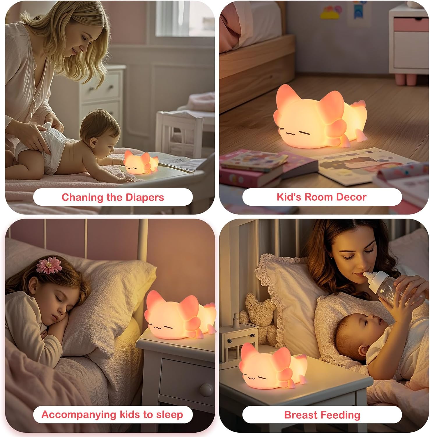 Thumbnail 5 de Lampe de nuit enfant Axolotl en silicone rechargeable USB ZKLiLi (16 couleurs) avec télécommande