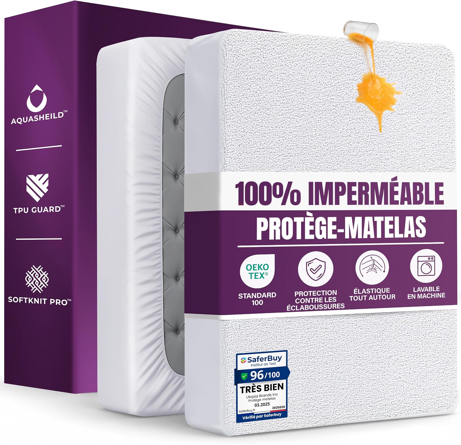 Detalle de Protege Matelas Impermeable Utopia Bedding 160 x 200 cm, pour Matelas jusqu’à 40 cm d’épaisseur