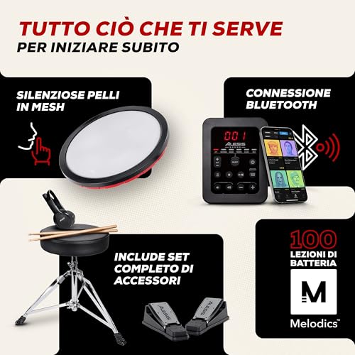 Detalle de Alesis Turbo Max Batteria Elettronica: kit completo per principianti con Bluetooth
