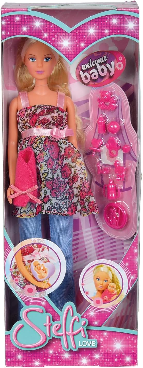Detalle 2 de Simba Steffi Love Muñeca Embarazada con Bebé y Ropa 👶