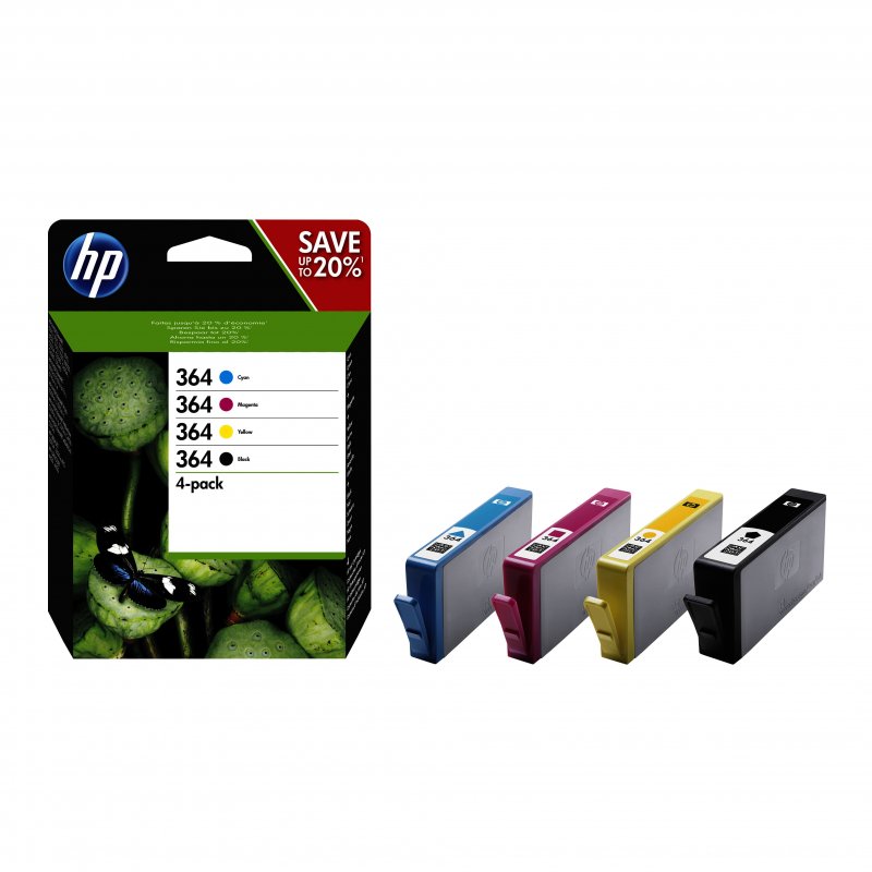 Detalle de Cartuchos de Tinta Original HP N364 Pack 4 Cartuchos Tricolor + Negro – para escritorio en casa