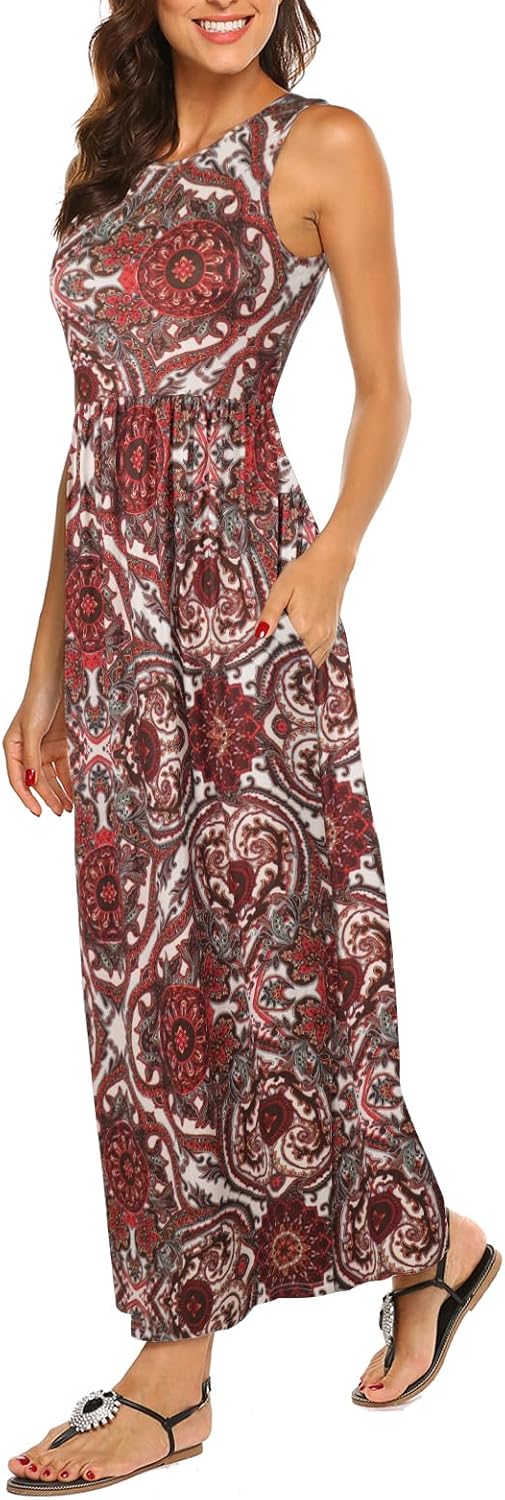 Thumbnail 5 de Hount Women’s Sleeveless Striped Flow y Maxi Dress with Pockets