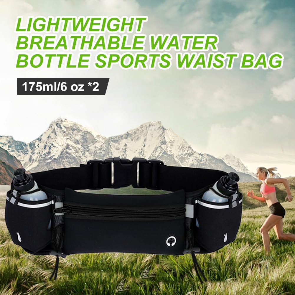 Thumbnail 5 de Flintronic Ceinture Running - Sac Banane Sport Belt avec 2 gourdes, hydratation réglable et rangement smartphone
