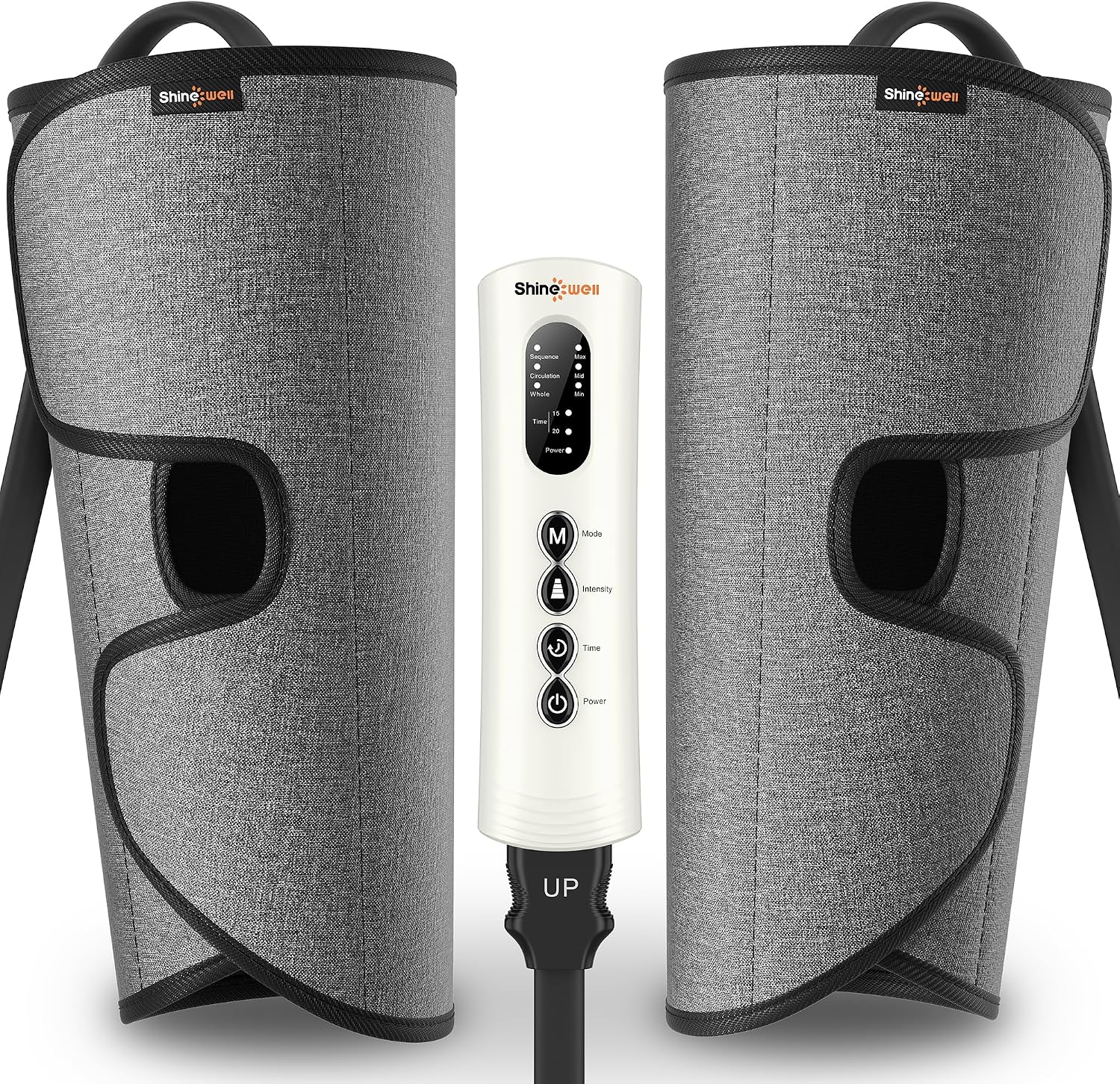 Detalle de SHINE WELL Air Compression Leg Massager with 3 Modes, 3 Intensities and Timer