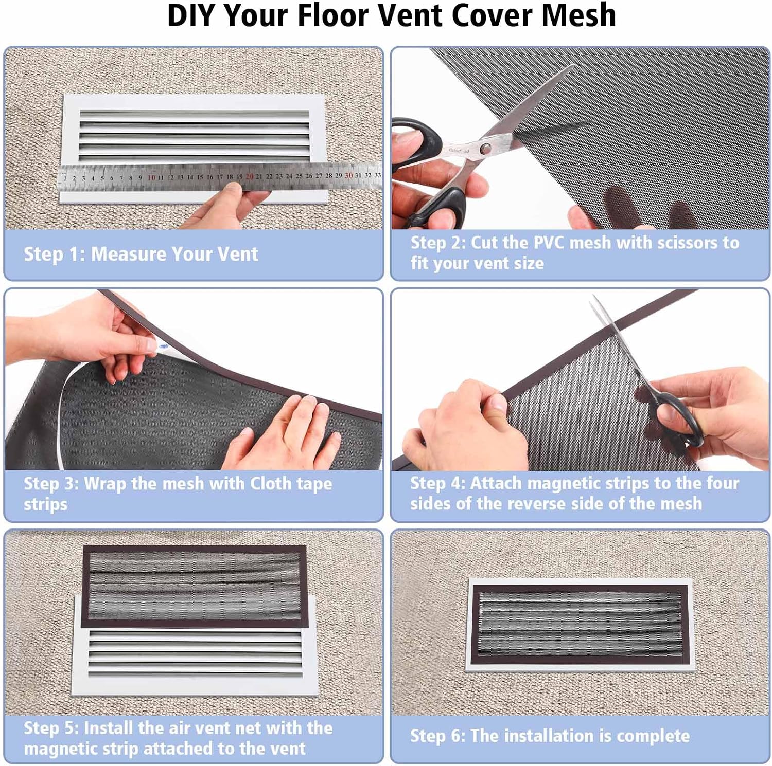 Thumbnail 1 de Magnetic Floor Vent Cover 4-Pack