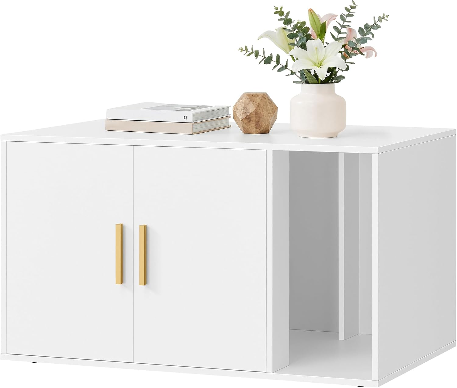 Detalle de Feandrea Custos Kollektion Katzenklo-Schrank: Moderner Katzentoilette-Schrank mit Privatsphäre und Multifunktion